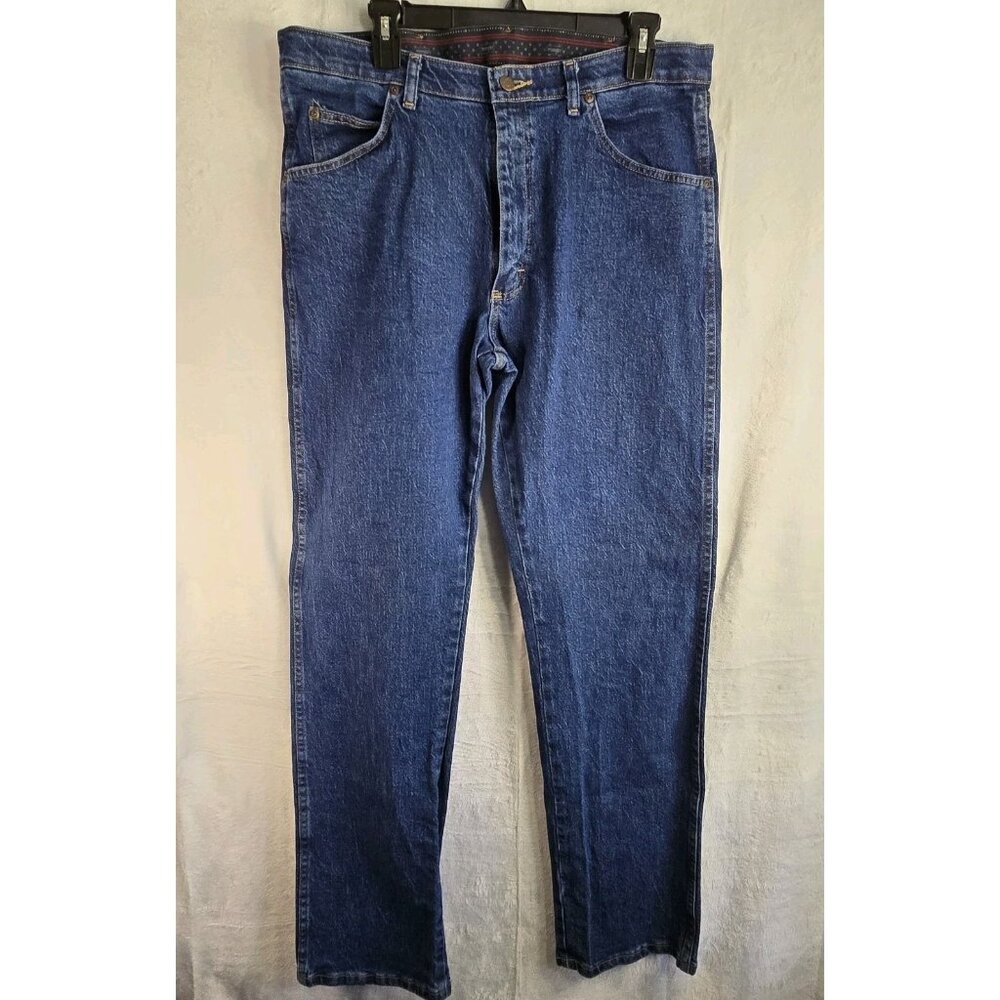 Wrangler Five Star Men's Jeans Regular Fit - Dark Stonewash Size 35x 32